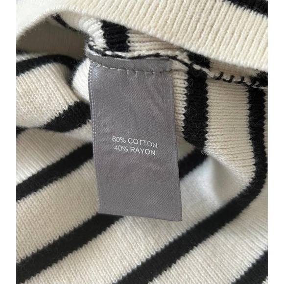 Marled Size XS Striped Sweater‎ with Gold Details Black Cream Gold - Picture 5 of 5